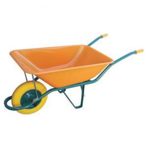 CARRETILLA AMARILLA EUROPEA 90LT RUEDA IMPINCHABLE